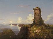 Romantic Landscape with Ruined Tower Thomas Cole